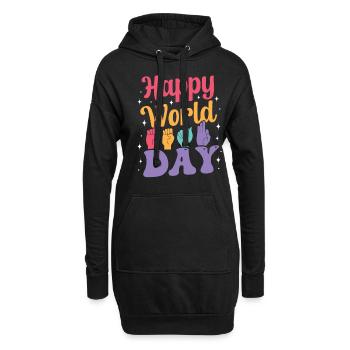 Professeur d’ASL Langue des signes américaine - Sweat-shirt à capuche long Femme - noir - Devant