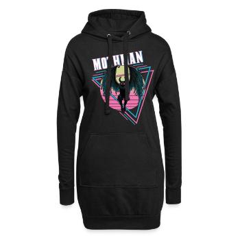 Mothman Rétro Vintage Monstre Cryptide effrayant - Sweat-shirt à capuche long Femme - noir - Devant