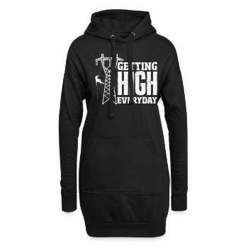 Turmkletterer-techniker Turmarbeiter - Hoodie-Kleid - Schwarz - Vorne