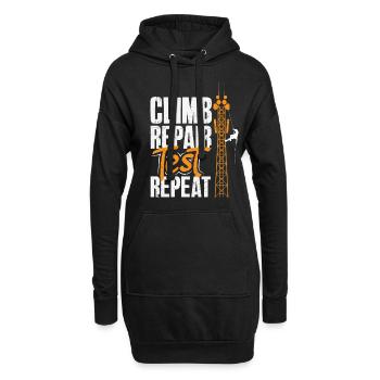Turmkletterer-techniker Turmarbeiter - Hoodie-Kleid - Schwarz - Vorne