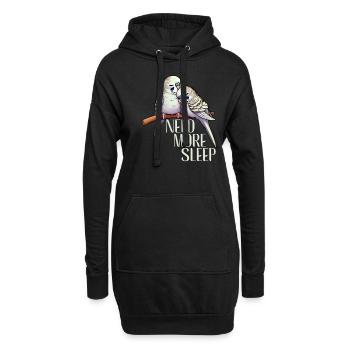 Brauche Mehr Schlaf Lustiger Wellensittich - Hoodie-Kleid - Schwarz - Vorne
