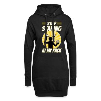 Stop Staring At My Rack - Hoodie-Kleid - Schwarz - Vorne