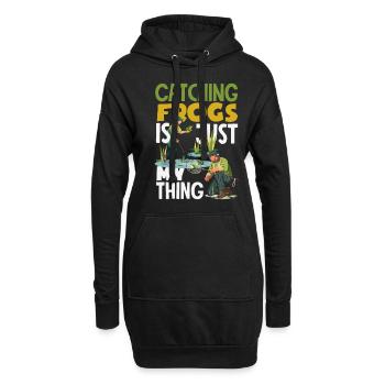 Grenouille amphibie chasseur passionné grenouille - Sweat-shirt à capuche long Femme - noir - Devant