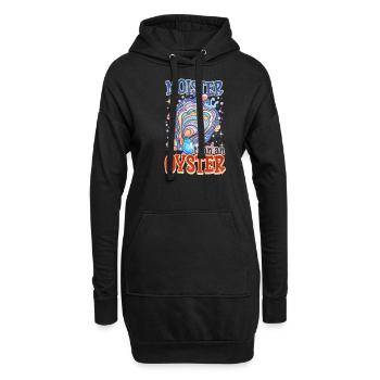 Auster feuchter als eine Auster - Hoodie-Kleid - Schwarz - Vorne