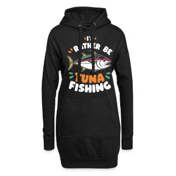 Thunfisch - Hoodie-Kleid - Schwarz - Vorne