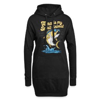 Thunfisch - Hoodie-Kleid - Schwarz - Vorne