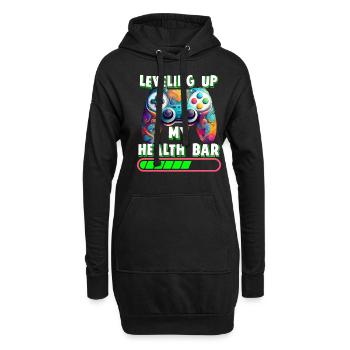 Mise à niveau de ma manette de jeu de récupération de ma barre de santé - Sweat-shirt à capuche long Femme - noir - Devant