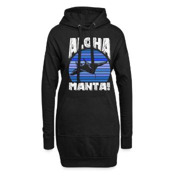 Ocean Animal Diving Stingray Mantarochen - Hoodie-Kleid - Schwarz - Vorne