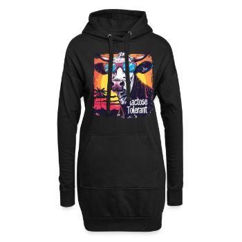 Tolérant au lactose ou intolérant au lactose - Sweat-shirt à capuche long Femme - noir - Devant