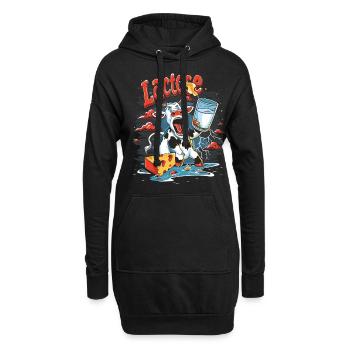 Tolérant au lactose ou intolérant au lactose - Sweat-shirt à capuche long Femme - noir - Devant