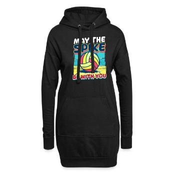 Volleyball drôle Que le Spike soit avec vous - Sweat-shirt à capuche long Femme - noir - Devant