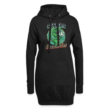 Lustige Volleyball-Setter gehen zum Set - Hoodie-Kleid - Schwarz - Vorne