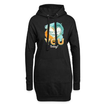 Wie kann ich heute für dich beten? - Hoodie-Kleid - Schwarz - Vorne