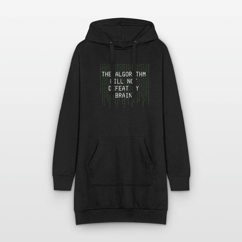 The Algorithm Will Not Defeat My Brain Binary Hoodie Dress