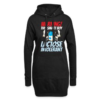 Tolérant au lactose ou intolérant au lactose - Sweat-shirt à capuche long Femme - noir - Devant