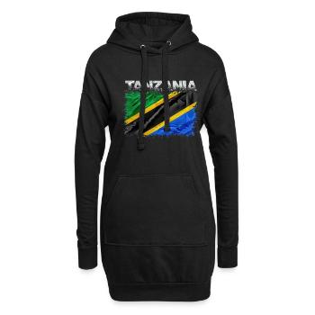 Tansania - Hoodie-Kleid - Schwarz - Vorne