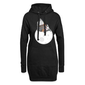 Astronaut Klavierspieler Kinder Musik Klavier - Hoodie-Kleid - Schwarz - Vorne