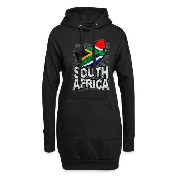Afrique du Sud - Sweat-shirt à capuche long Femme - noir - Devant