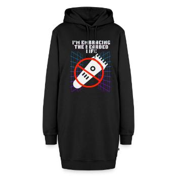 Umarmung des bärtigen Lebens Lustiges Retro-Design - Hoodie-Kleid - Schwarz - Vorne