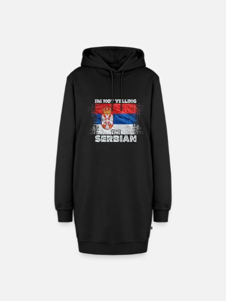 Serbien - Hoodie-Kleid - Schwarz