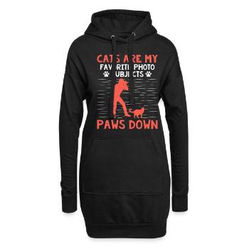 Chat Photographes Chat Amoureux Des Chats Photo - Sweat-shirt à capuche long Femme - noir - Devant