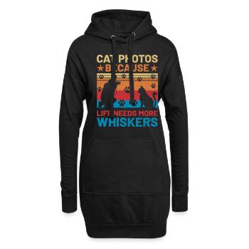 Chat Photographes Chat Amoureux Des Chats Photo - Sweat-shirt à capuche long Femme - noir - Devant