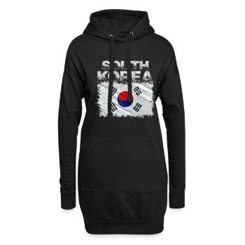 Corée du Sud - Sweat-shirt à capuche long Femme - noir - Devant