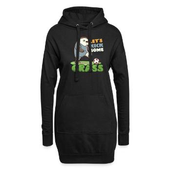 Fußballspieler tritt etwas Gras - Hoodie-Kleid - Schwarz - Vorne
