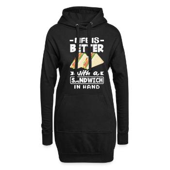 Sandwich Sandwich Snack Célébration - Sweat-shirt à capuche long Femme - noir - Devant