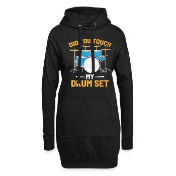 Hast du mein Schlagzeug berührt Schlagzeug Schlagzeug Schlagzeuger - Hoodie-Kleid - Schwarz - Vorne