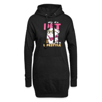 Meerschweinchen ist nicht nur ein Haustier, es ist ein Lebensstil - Hoodie-Kleid - Schwarz - Vorne