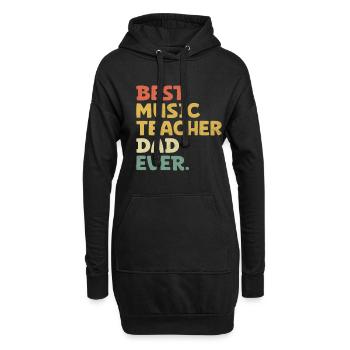 Meilleur professeur de musique Papa de tous les temps Musicien Classe Teachin - Sweat-shirt à capuche long Femme - noir - Devant