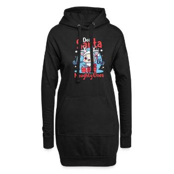 Weihnachten Rentier Santa Sie sind die Ungezogenen - Hoodie-Kleid - Schwarz - Vorne