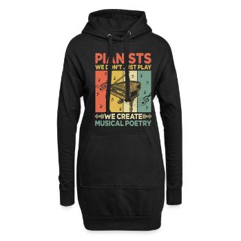 Pianisten, die wir nicht spielen, wir schaffen musikalische Poesie Pi - Hoodie-Kleid - Schwarz - Vorne