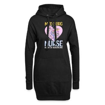 Med Surg Krankenschwester Med Surg Krankenschwester - Herz Von Healthcar - Hoodie-Kleid - Schwarz - Vorne