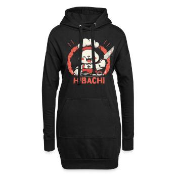 Hibachi Teppanyaki Bbq Japanische Küche - Hoodie-Kleid - Schwarz - Vorne