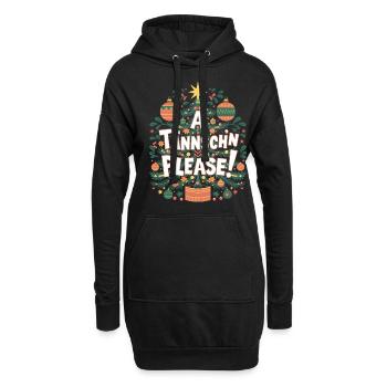 Un sapin de Noël Tännsch’n Please - Sweat-shirt à capuche long Femme - noir - Devant