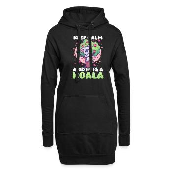 Koala Reste Calme Et Étreint Un Koala - Sweat-shirt à capuche long Femme - noir - Devant