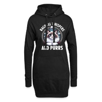 Ragdoll Flüstert und Schnurrt Ragdolls Katzenliebhaber - Hoodie-Kleid - Schwarz - Vorne