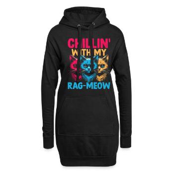 Chillen mit meinem Rag-Meow Ragdoll Ragdolls Cat Lov - Hoodie-Kleid - Schwarz - Vorne