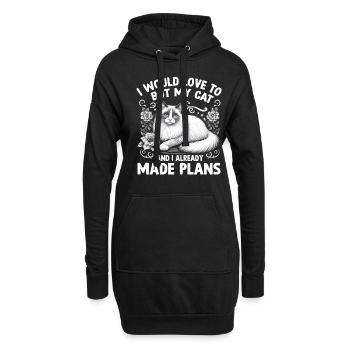 J’adorerais mais mon chat et moi avons déjà fait un plan - Sweat-shirt à capuche long Femme - noir - Devant
