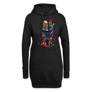 Noël du tigre - Sweat-shirt à capuche long Femme - noir - Devant