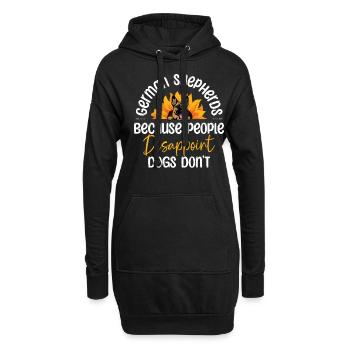 Deutsche Schäferhunde, weil Menschen Hunde enttäuschen - Hoodie-Kleid - Schwarz - Vorne