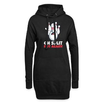 Bowling Oh Split, nicht schon wieder! - Hoodie-Kleid - Schwarz - Vorne