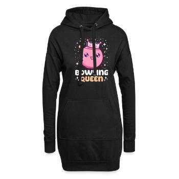 Bowling Bowling Königin - Hoodie-Kleid - Schwarz - Vorne