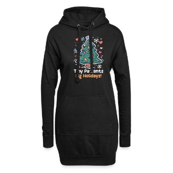 Weihnachten auf der Neugeborenen-Intensivstation Kleine Patienten, große Feiertage! - Hoodie-Kleid - Schwarz - Vorne
