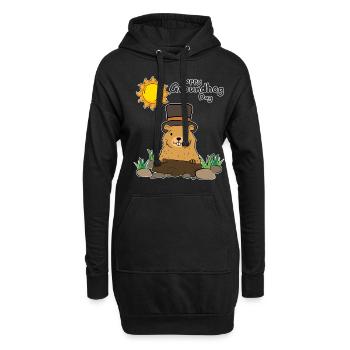 Bonne Marmotte Soleil - Sweat-shirt à capuche long Femme - noir - Devant