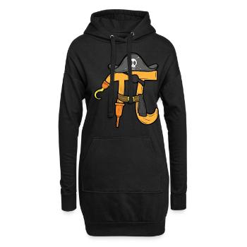 Pirate Pi Tag Motif mathématique amusant - Sweat-shirt à capuche long Femme - noir - Devant