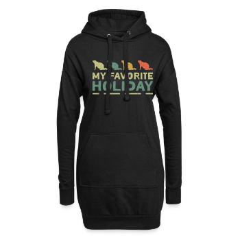 Silhouette de chats Mes vacances préférées - Sweat-shirt à capuche long Femme - noir - Devant