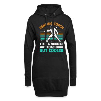 Fechttrainer wie ein normaler Trainer, nur cooler - Hoodie-Kleid - Schwarz - Vorne